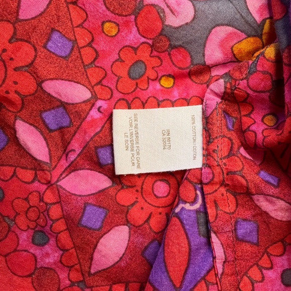 Free People Baby Doll Empire Waist Gray Pink Floral‎ Size 6 - Picture 5 of 6